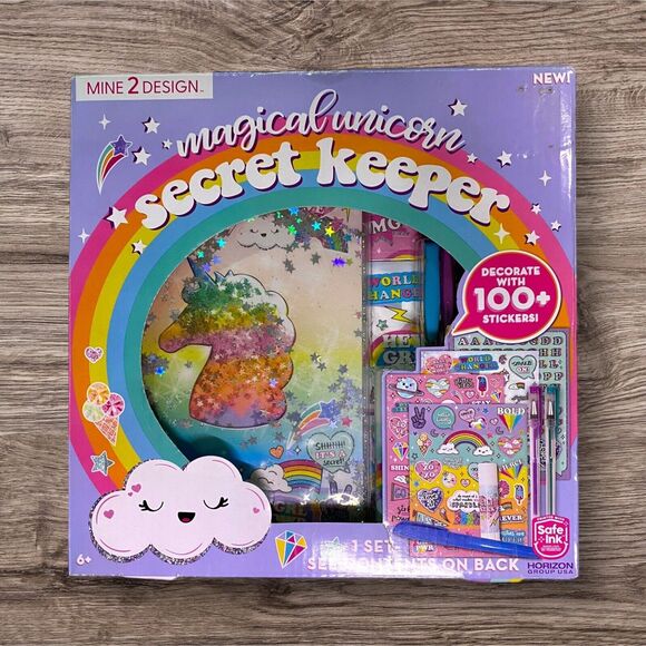 Mine 2 Design Magical Unicorn Secret Keeper Art Diary Pens Glue Stick Stickers - Picture 1 of 7